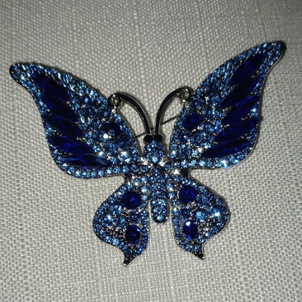 Blue Butterfly Brooch